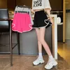 Women's Shorts Sports Summer Korean Edition 2024 Hög midja Slimming Design Love Casual Pants