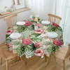 Tableau de table plantes tropicales fleurs de fleurs d'été imperméable de mariage nappe de vacances à café Couverture