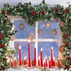 Flores decorativas 2m navideño artificial rattan holly hoja vid roja guirnaldas árboles adornados colgantes decoración de coronas de bricolaje