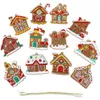 Decorative Figurines 12pcs Gingerbread House Ornaments Xmas Tree Hanging Decorations Holiday Props