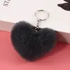 Tornari da 8 cm Fluffy Pompom Regali portachiavi per donne a forma di cuore morbido Pompon Falta FACHI ACCESSIONE DELLA SALA AUTORI