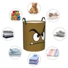 Laundry Bags Cartoon Game Brown Goomba Face Basket Foldable Large Clothing Storage Bin Baby Hamper