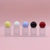 Storage Bottles 15ml Crimpless Fragrance Botttle Atomizer Empty Cosmetic Refillable Ball Shape Lid Round Frost Glass Perfume Spray 10Pcs