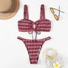 Dames badmode modieus strand multi-colour split body backless sexy bikini zwempak stroje kapielowe damskie maillots de bain femme