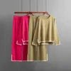 Roupas domésticas malha de loungewear mulheres de duas peças conjuntos verdes soltos mangas compridas calças de calças de calça de dormir para feminino para femininos casuais