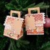 Wrap regalo 5/1ps Casa di Natale Forma Candy Box Babbo Natale Packaging favorevole con tag di corda Merry