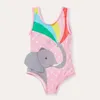 Swimwear femminile 2024 Cartoon Stampa un pezzo di costume da bagno un pezzo di elefante da bagno