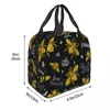 Dinnerware Honey Bees With Crown Lunch Bag Insulated Compartments Reusable Tote Handle Portable For Kids Picnic School