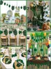 Fleurs décoratives 12pcs feuilles de palmier tropical artificiels pour la plante de la jungle safari hawaiian luau