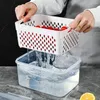 Storage Bottles Freezer Box Durable Food Bins Set With Drain Basket Design 3pcs 850ml1750ml3300ml Containers For Home