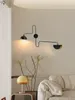 Lâmpadas de parede Designer lâmpada de vara longa industrial com interruptor Gold/Black Swing Armances LED SOFA SOFA VIDA/MODELA BURNICO CAFE