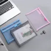 Storage Bags A5 Clear Mesh Bag Portable Makeup Student Test Paper Organizer Stationery Office File Folder Document