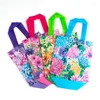 Aufbewahrungstaschen Stobag 12pcs Nicht gewebter Tasche Blume Geschenk Stoff Candy Snack Paket wasserdichte wiederverwendbare Beutel Party Bevorzugt Hochzeit