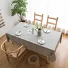 Table en tissu à carreaux de lin décoratif moderne avec galets rectangulaires à l'huile imperméables à glands