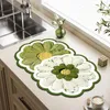 Carpets Flower Shape Kitchen Drain Pad Absorbent Sink Mats Non Slip Dish Drying Mat Coffee Tableware Placemat Drainer Pads