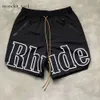 Rhude Shorts Diseñador para hombres Corto de moda Investable Corto de playa Rhude Trendy Mens New Summer Sports informal de baloncesto de secado rápido Hombres Five Piece 4151