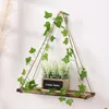 Decorative Plates Beautiful Good Load Bearing Wall Hanging Plant Decor LED Light Home Beautification Wooden Platform Shelf