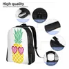 Backpack Unisex Shoulder Casual Hiking Pineapple With Glasses Of Hearts Shape School Bag Travel Laptop Rucksack