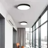 Taklampor LED Flush Mount Light 12-tums Modern Lamp Round Hallway Fixtures för matsalskontor Black