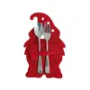 Party Decoration Christmas Santa Knife Fork Holder Cutlery Spoon Bags 4pcs Kit For Home Kitchen Restaurant Dining Table Supplies