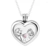 Kettingen drijvende medel ketting met 3 st petite pack charm 925 sterling zilveren sieraden ketting kettingen hangers voor dameskraag