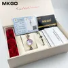 GO MO KE LIGHT Luxury Waterproof Dial High Grund, Small and Exquisite Violet Crystal Women's Armband Watch