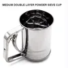 Baking Tools Mesh Shaker Semi-automatic With Measuring Scale Bake Tool Flour Powder Sieve Cup Handheld Stainless Steel