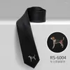 Bow Ties Rongzhi Silk Tie Men's Korean Edition Student Fashion Versatile Casual 6CM Personnalité Modèle de broderie britannique