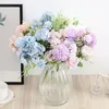 Fleurs décoratives Hortensea artificiel Peony Bouquet Silk Ball Stage Table Tablet Falle Bleeming Wedding Blue Home Centres de décoration fl y5o3