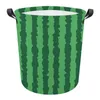 Laundry Bags Watermelon Print Circular Dirty Basket With Handle Portable Waterproof Storage Bucket Bedroom Clothes Box Medium