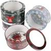 Storage Bottles 4 Pcs Christmas Tin Box Boxes Jars Candy Munchies Crackers Cookie Tinplate Biscuit Containers