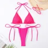 2024 Femmes en nylon solide en nylon solide Sexie Backless Bikini Split Bikini