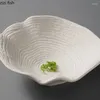 Bowls Pure White Irregular Ceramic Screw Thread Bowl Pasta Salad Dessert Thick Soup Restaurant Specialty Tableware