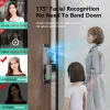 ロック2023 New Q12 Tuya Wifi Finger Vein Recoundition3D Face Smart Door Lock with Builtin Peephole HD Screen Camera 24H Photo Capture