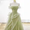 Roses Sage Green Prom Dress Appliques TULLE Celebrity -jurken Tiered Pleated Womens Evening Sweetheart Formele jurk 240401