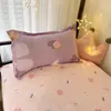 KUUP KAWAII RABBIT Gedrukte bed Set Bloemdeksel deksel kussensloop Beddengoedset Kawaii Let Quilt Cover Single Queen King Size 240320