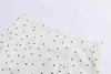 Women Knee Length Wild Style Wavy Side Polka Dot White Long Skirt