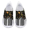 Casual Shoes Music Note Pattern Summer Woman Flat Penny Loafers Women Mesh Slip On Flats Sneaker Ladies Sneakers