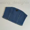 Tank da donna Designer camis di nicchia francese primavera e estate 2022 Nuova cassa di denim sexy avvolgimento della spalla Short Short Shensenren Top Maj3