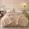 Koce jbtp tuscan imitacja futra koc sedspread na łóżku w kratę polarowa sofa dywan świąteczny na Halloween