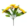 Fleurs décoratives 1pc 13 têtes artificielles de tournesol bouquet fleur de soie pour la maison du jardin décoration de mariage faux