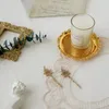 Figurki dekoracyjne taca na ciasto owocowe praktyczne stylowe okrągłe metal na desery eleganckie płyty do przechowywania pierścieni