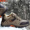 Fitnessschuhe Winter Männer Turnschuhe Leder Wanderschnee warm warmes Fell Non -Slip Outdoor Kletter Trekking Taktischer Jagdkampf