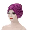 Ethnic Clothing Muslim Women Pleated Hijab Turban Cap African Auto Gele Headtie Aso Oke Nigeria Headscarf Bonnet Beanies Hat Headwear