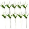 Decorative Flowers 12pcs Artificial Lily Of The Valley Simulation White Bell Faux Stems