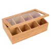 Bouteilles de rangement boîte à thé en bois support de paquet de sucre polyvalent avec un boîtier de bijoux transparent pour armoire Organisation de cuisine à la maison de bureau armoire