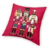 وسادة Nutcracker Soldier Toy Christmas Gift Resment for Sofa Nordic Cover Square Pillowcase