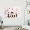 Titulares de vela Decoração de pintura islâmica Quarto parede Mubarak PO PENTOS PVC Decoração Living Eid Poster Tema Banheiro