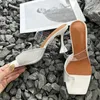 ドレスシューズliyke Summer summer Open Toe High Heels Slippers女性クリスタルラインストーンサンダルPVC透明ストラップスライドパーティー女性h240403lecw