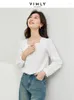 Camicette da donna Vimly French Cotton Pullover White Shirt 2024 Spring Square Women Women Bloge Long Sleeve Top M5871